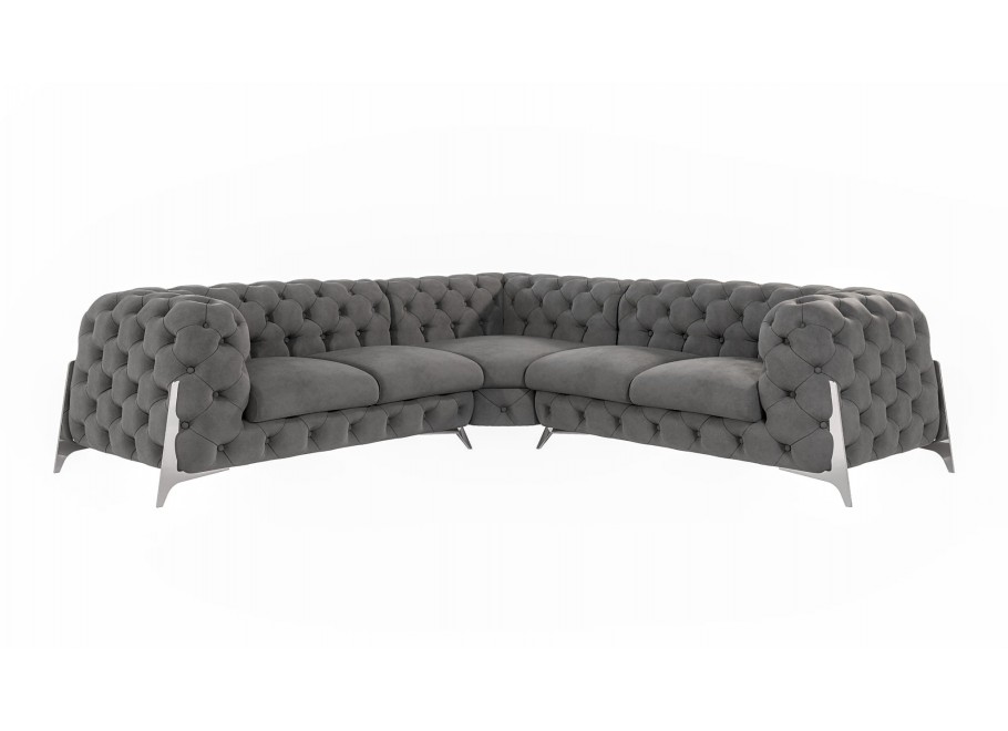 Narożnik pięcioosobowy pikowany glamour Chesterfield KALIFORNIA 2+E+2 5