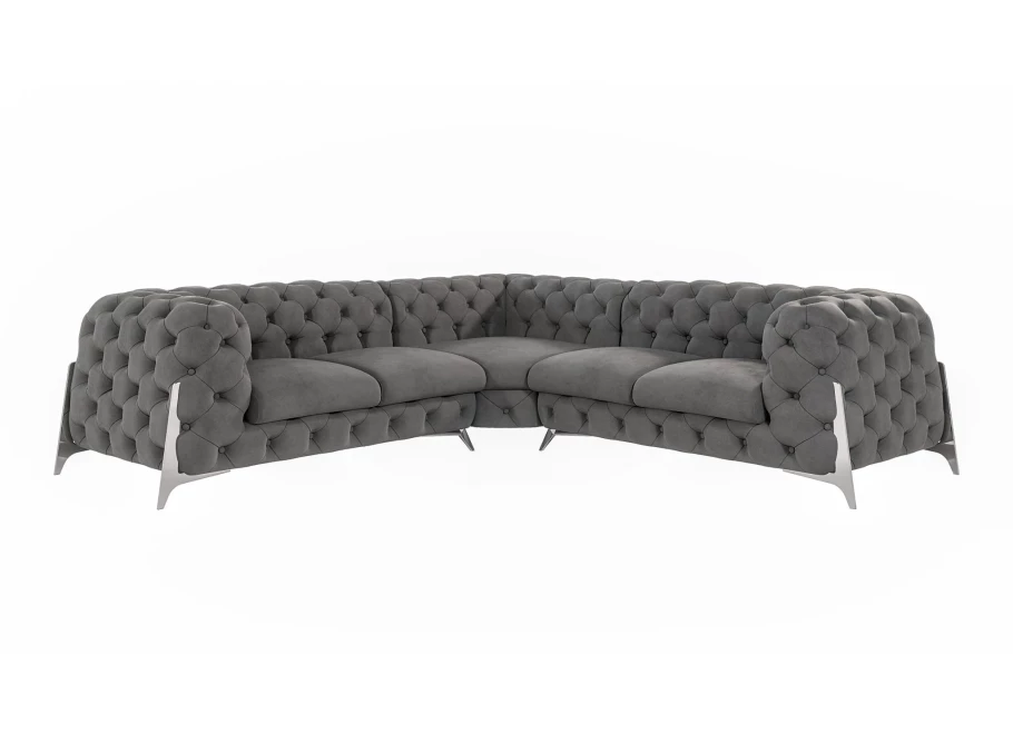 Narożnik pięcioosobowy pikowany glamour Chesterfield KALIFORNIA 2+E+2