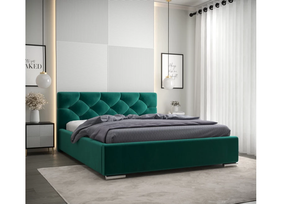 Łóżko tapicerowane glamour SLIM