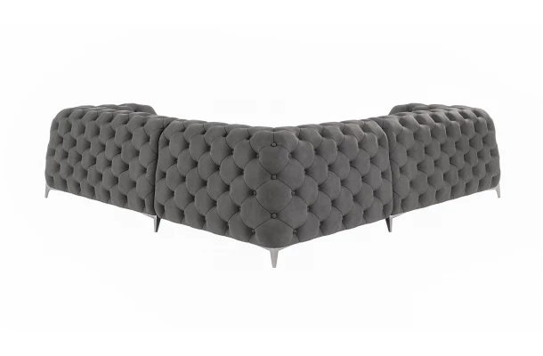 Narożnik pięcioosobowy pikowany glamour Chesterfield KALIFORNIA 2+E+2 - narożniki