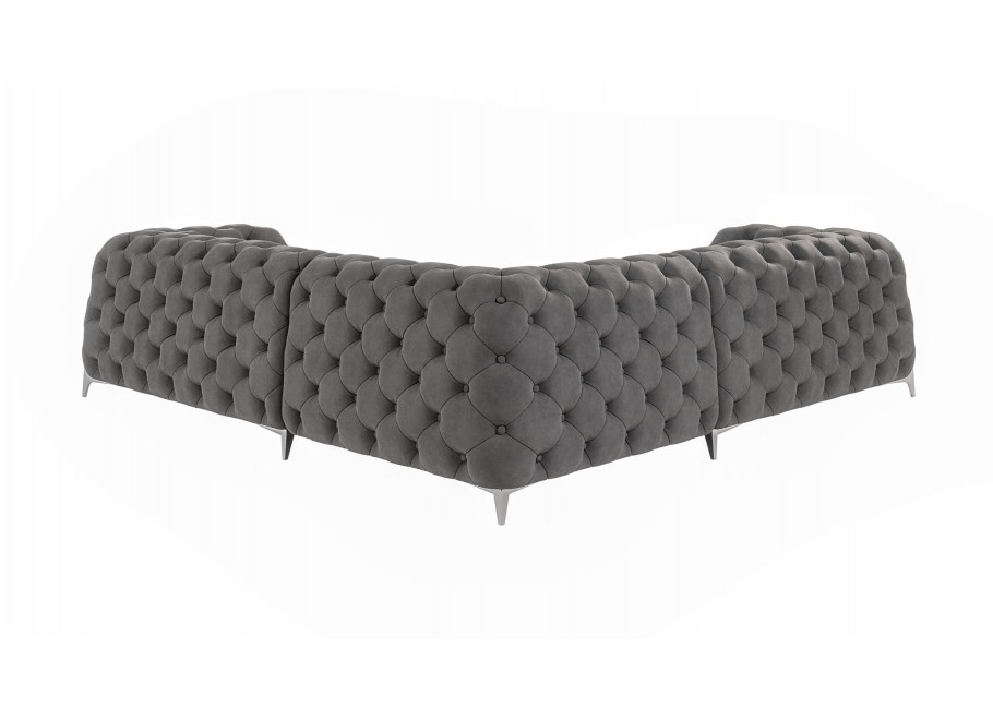 Narożnik pięcioosobowy pikowany glamour Chesterfield KALIFORNIA 2+E+2 6