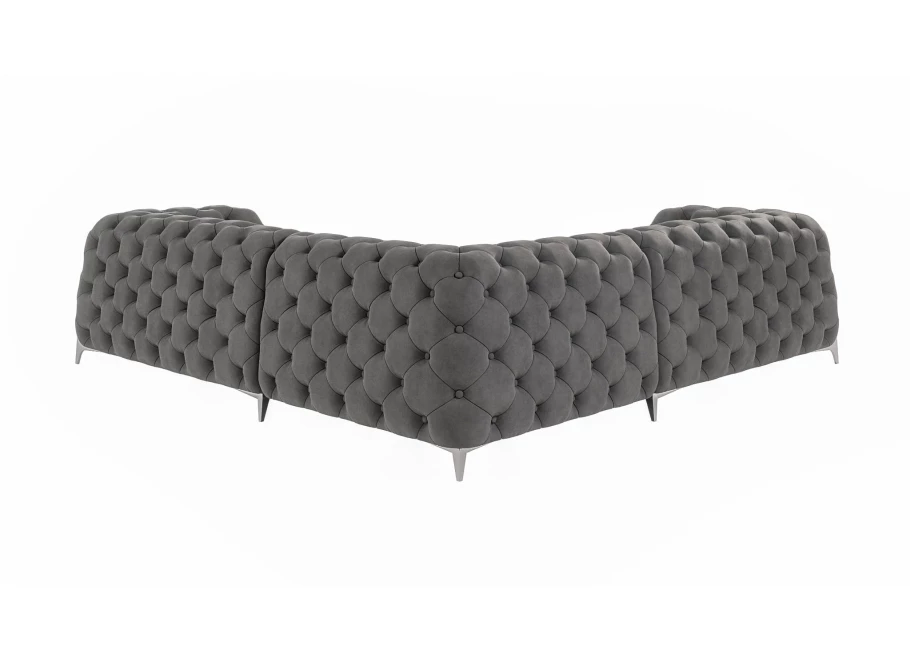 Narożnik pięcioosobowy pikowany glamour Chesterfield KALIFORNIA 2+E+2