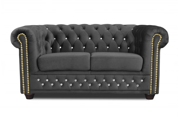 Sofa dwuosobowa pikowana Chesterfield FELIX BLINK tk. Riviera 95 - design i funkcjonalnosc w parze
