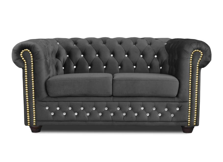 Sofa dwuosobowa pikowana Chesterfield FELIX BLINK tk. Riviera 95