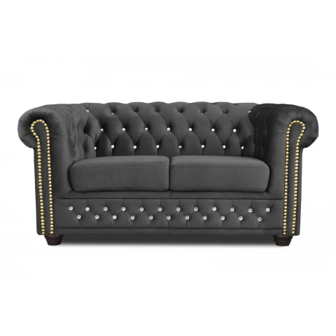 Sofa dwuosobowa pikowana Chesterfield FELIX BLINK tk. Riviera 95