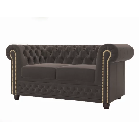 Sofa dwuosobowa pikowana Chesterfield FELIX tk. Riviera 26