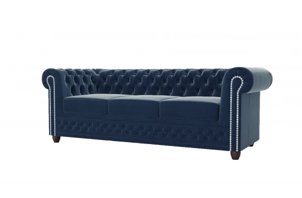 Sofa trzyosobowa pikowana Chesterfield FELIX tk. Riviera 81 - design i funkcjonalnosc w parze