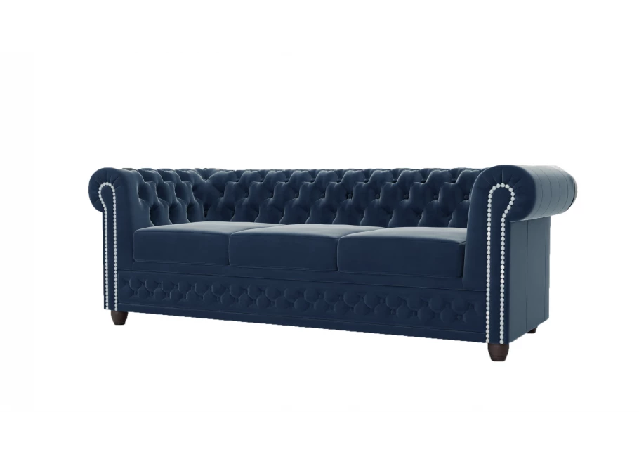 Sofa trzyosobowa pikowana Chesterfield FELIX tk. Riviera 81