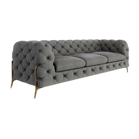 Sofa trzyosobowa pikowana glamour Chesterfield TEO HIGH tk....