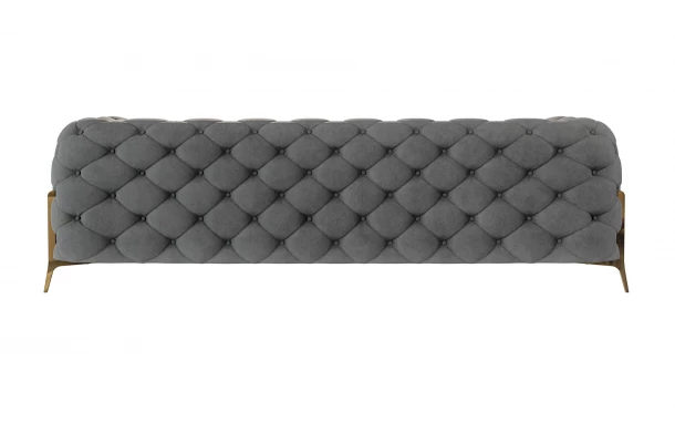 Sofa trzyosobowa pikowana glamour Chesterfield TEO HIGH tk. Riviera 91 - design i funkcjonalnosc w parze