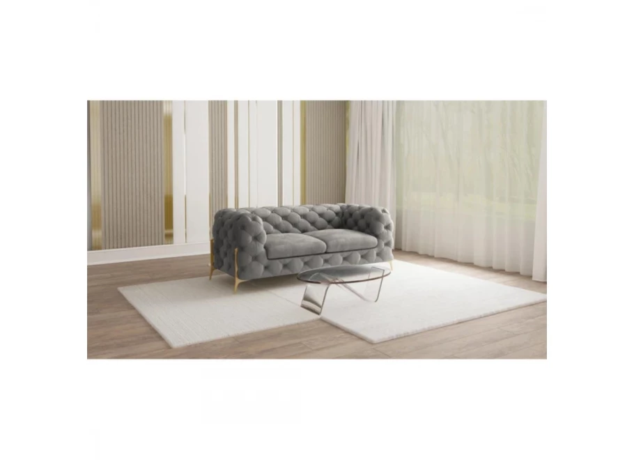 Sofa dwuosobowa pikowana glamour Chesterfield TEO HIGH tk. Riviera 91