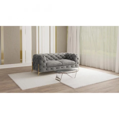 Sofa dwuosobowa pikowana glamour Chesterfield TEO HIGH tk....