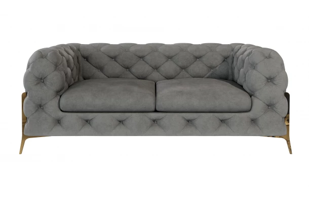 Sofa dwuosobowa pikowana glamour Chesterfield TEO HIGH tk. Riviera 91 - design i funkcjonalnosc w parze