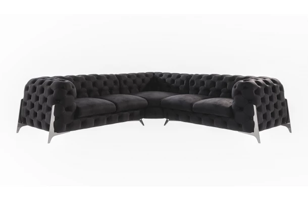 Narożnik pięcioosobowy pikowany glamour Chesterfield KALIFORNIA 2+E+2 - meble
