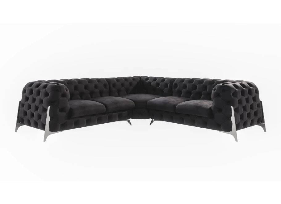 Narożnik pięcioosobowy pikowany glamour Chesterfield KALIFORNIA 2+E+2