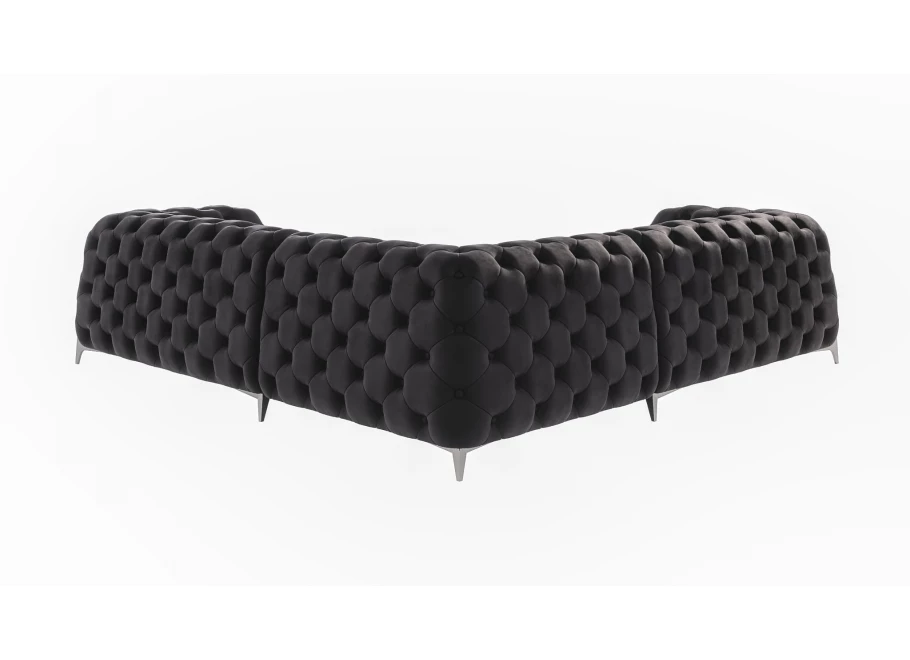 Narożnik pięcioosobowy pikowany glamour Chesterfield KALIFORNIA 2+E+2