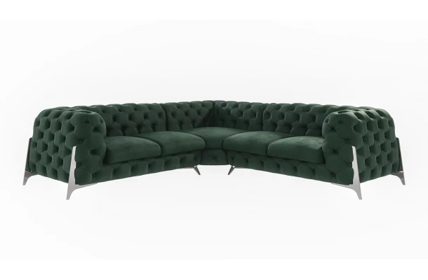 Narożnik pięcioosobowy pikowany glamour Chesterfield KALIFORNIA 2+E+2 - eleganckie