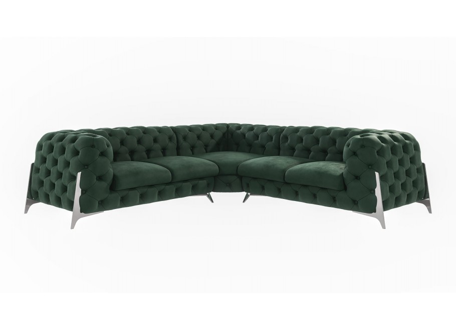 Narożnik pięcioosobowy pikowany glamour Chesterfield KALIFORNIA 2+E+2 9