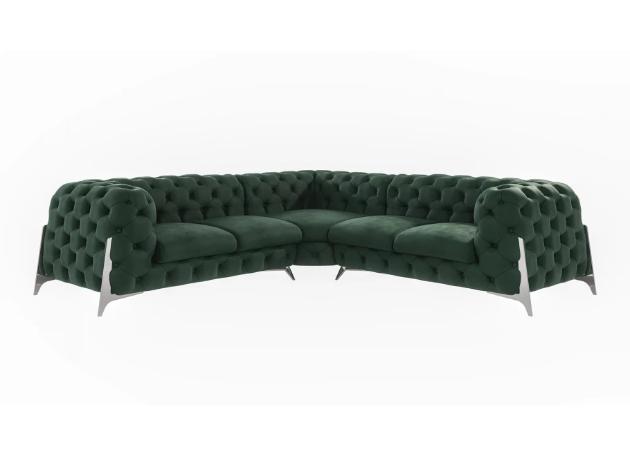 Narożnik pięcioosobowy pikowany glamour Chesterfield KALIFORNIA 2+E+2