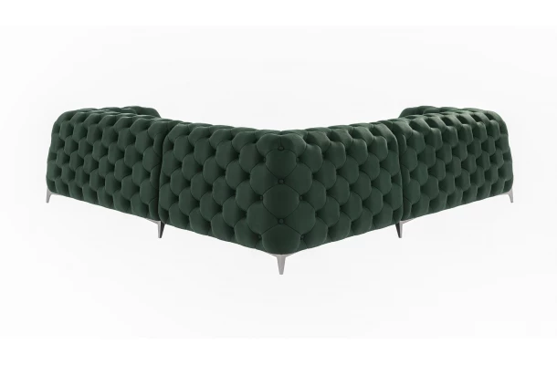 Narożnik pięcioosobowy pikowany glamour Chesterfield KALIFORNIA 2+E+2 - stylowe