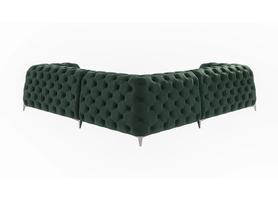 Narożnik pięcioosobowy pikowany glamour Chesterfield KALIFORNIA 2+E+2