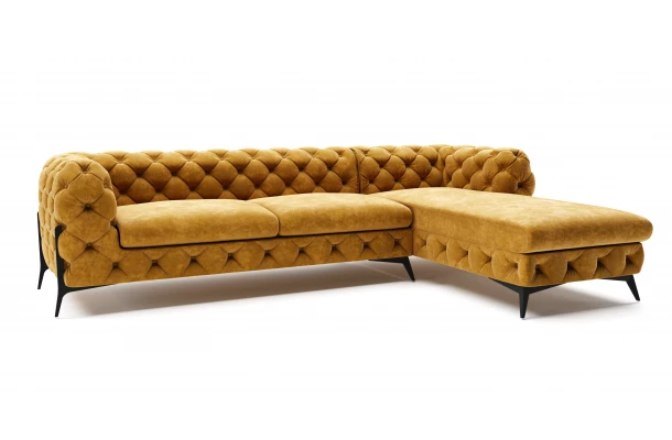 Narożnik pięcioosobowy pikowany glamour Chesterfield TEO HIGH 2,5+OT - otwarty Narożnik pięcioosobowy pikowany glamour Chesterfield TEO HIGH 2,5+OT - otwarty