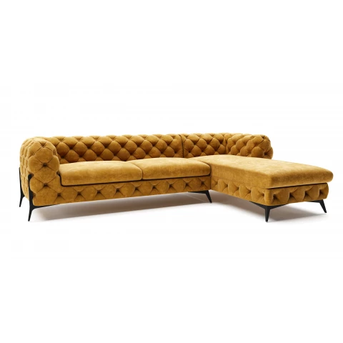 Narożnik pięcioosobowy pikowany glamour Chesterfield TEO HIGH...