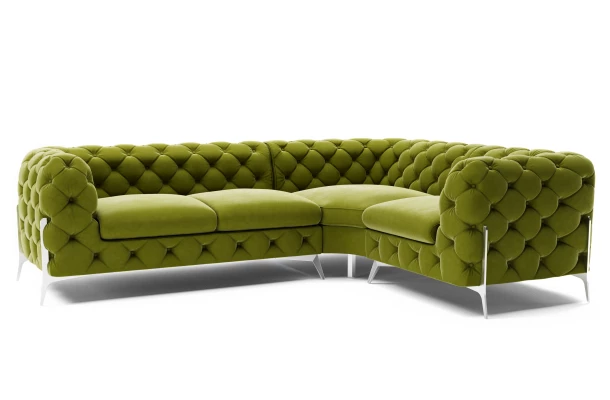 Narożnik czteroosobowy pikowany glamour Chesterfield TEO HIGH 2+E+1 - otwarty Narożnik czteroosobowy pikowany glamour Chesterfield TEO HIGH 2+E+1 - otwarty