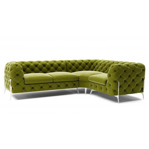 Narożnik czteroosobowy  pikowany glamour Chesterfield TEO HIGH...