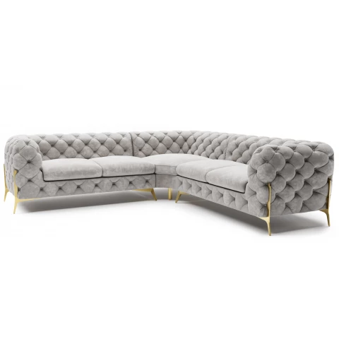 Narożnik pięcioosobowy luksusowy pikowany Chesterfield TEO...