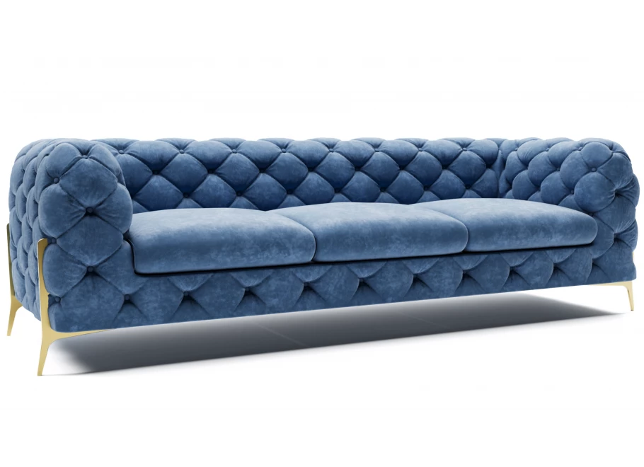 Sofa trzyosobowa pikowana glamour Chesterfield TEO HIGH 3