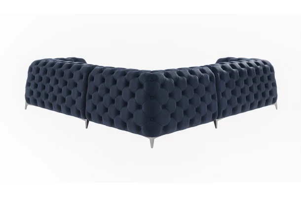 Narożnik pięcioosobowy pikowany glamour Chesterfield KALIFORNIA 2+E+2 - design i funkcjonalnosc w parze