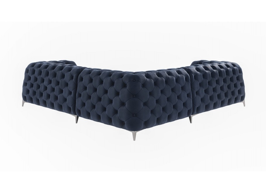 Narożnik pięcioosobowy pikowany glamour Chesterfield KALIFORNIA 2+E+2 12
