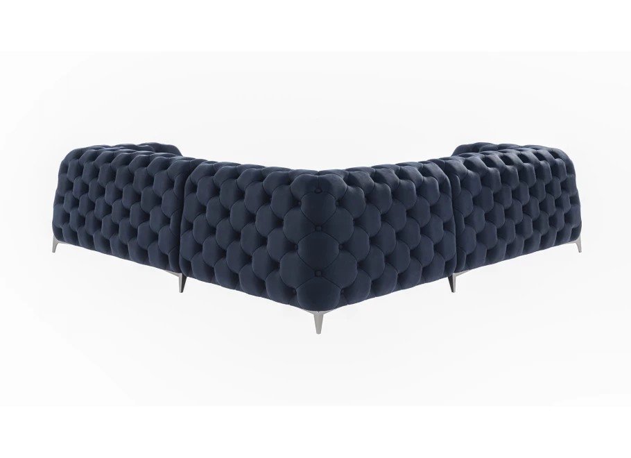 Narożnik pięcioosobowy pikowany glamour Chesterfield KALIFORNIA 2+E+2