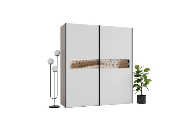 Szafa przesuwna dwudrzwiowa z lustrem na wymiar WEGA PREMIUM - design i funkcjonalnosc w parze
