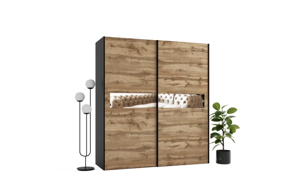 Szafa przesuwna dwudrzwiowa z lustrem na wymiar WEGA PREMIUM - design i funkcjonalnosc w parze