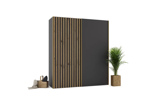 Szafa przesuwna dwudrzwiowa z lamelami na wymiar ZEUS PREMIUM - design i funkcjonalnosc w parze