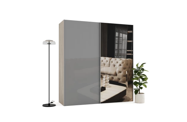 Szafa przesuwna dwudrzwiowa z lacobelem i lustrem na wymiar ALKES PREMIUM - design i funkcjonalnosc w parze