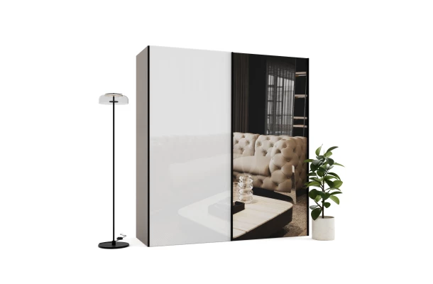 Szafa przesuwna dwudrzwiowa z lacobelem i lustrem na wymiar ALKES PREMIUM - design i funkcjonalnosc w parze