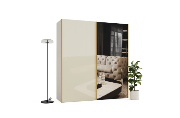 Szafa przesuwna dwudrzwiowa z lacobelem i lustrem na wymiar ALKES PREMIUM - design i funkcjonalnosc w parze
