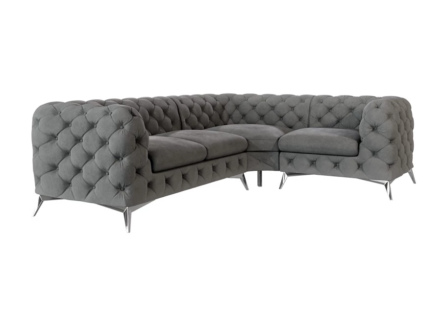 Narożnik czteroosobowy luksusowy pikowany Chesterfield TEO 2+E+1