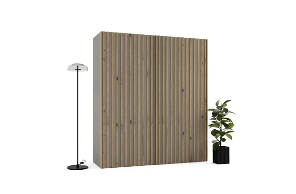 Szafa przesuwna dwudrzwiowa z lamelami na wymiar CLARA PREMIUM - design i funkcjonalnosc w parze