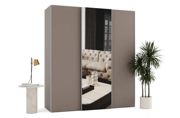 Szafa przesuwna trzydrzwiowa z lustrem na wymiar MONZA PREMIUM - design i funkcjonalnosc w parze