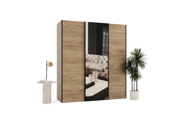 Szafa przesuwna trzydrzwiowa z lustrem na wymiar MONZA PREMIUM - design i funkcjonalnosc w parze