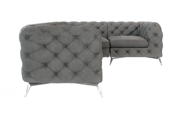 Narożnik czteroosobowy luksusowy pikowany Chesterfield TEO 2+E+1 - wypoczynkowe