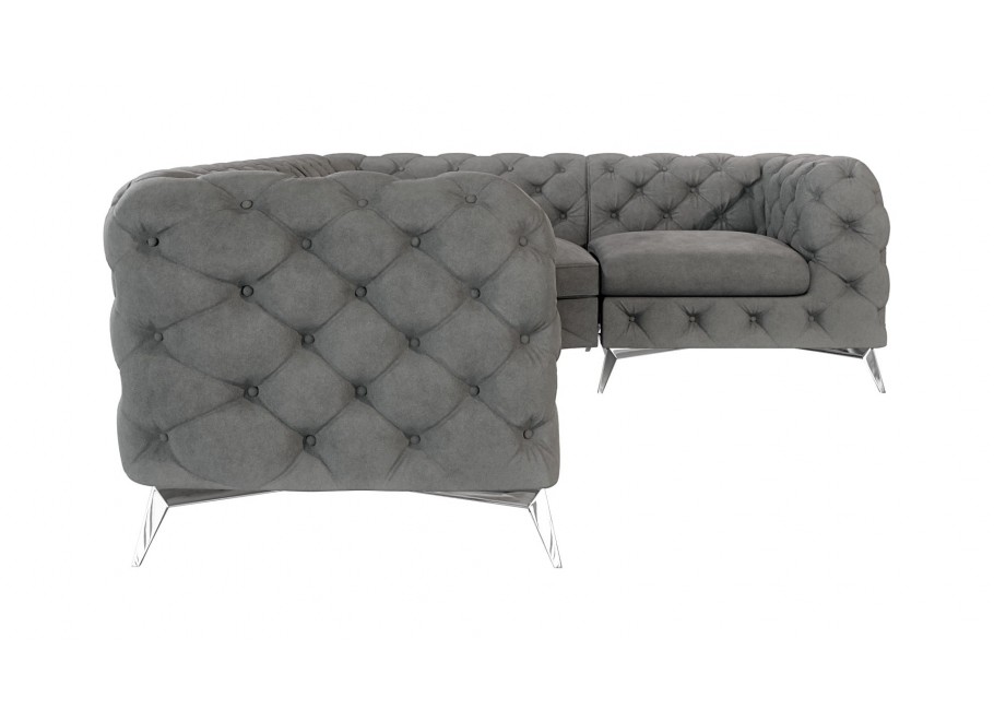 Narożnik czteroosobowy luksusowy pikowany Chesterfield TEO 2+E+1 8