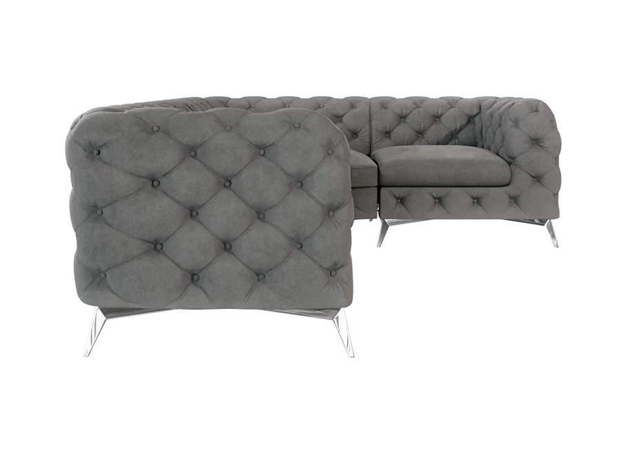 Narożnik czteroosobowy luksusowy pikowany Chesterfield TEO 2+E+1