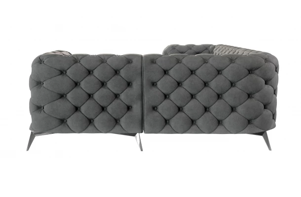Narożnik czteroosobowy luksusowy pikowany Chesterfield TEO 2+E+1 - eleganckie