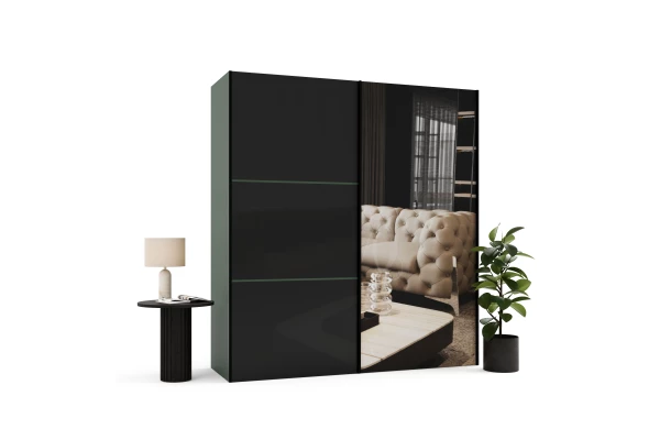 Szafa przesuwna dwudrzwiowa z lacobelem i lustrem na wymiar ASTERION PREMIUM - design i funkcjonalnosc w parze