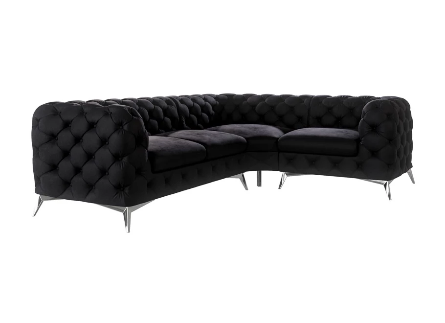 Narożnik czteroosobowy luksusowy pikowany Chesterfield TEO 2+E+1